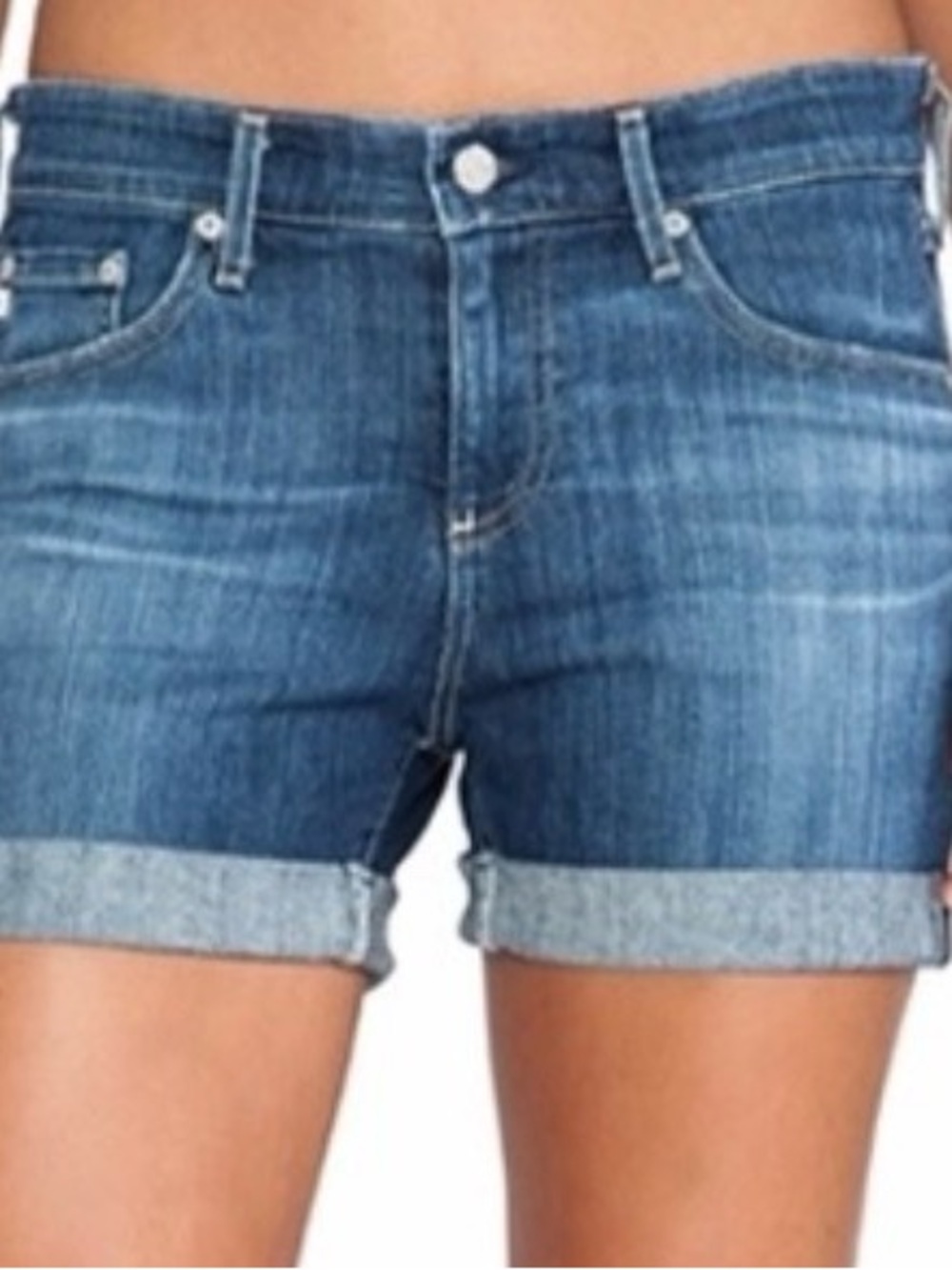 AG Adriano Goldschmied Hailey Ex-Boyfriend Roll-up Denim Shorts